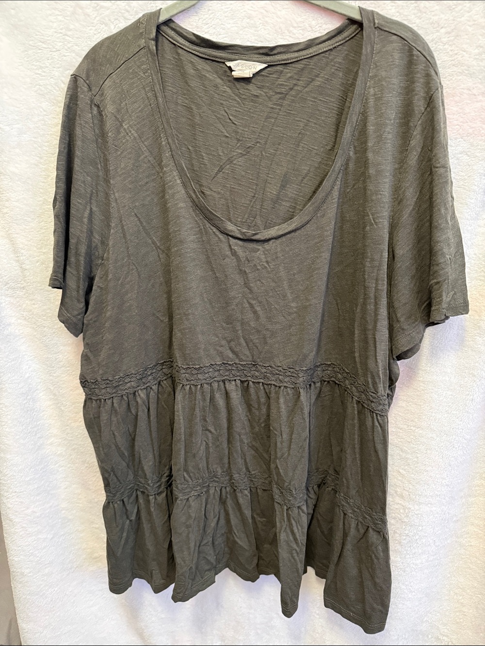 Caslon Scoop Neck Tiered Short-Sleeve Shirt Size 3X